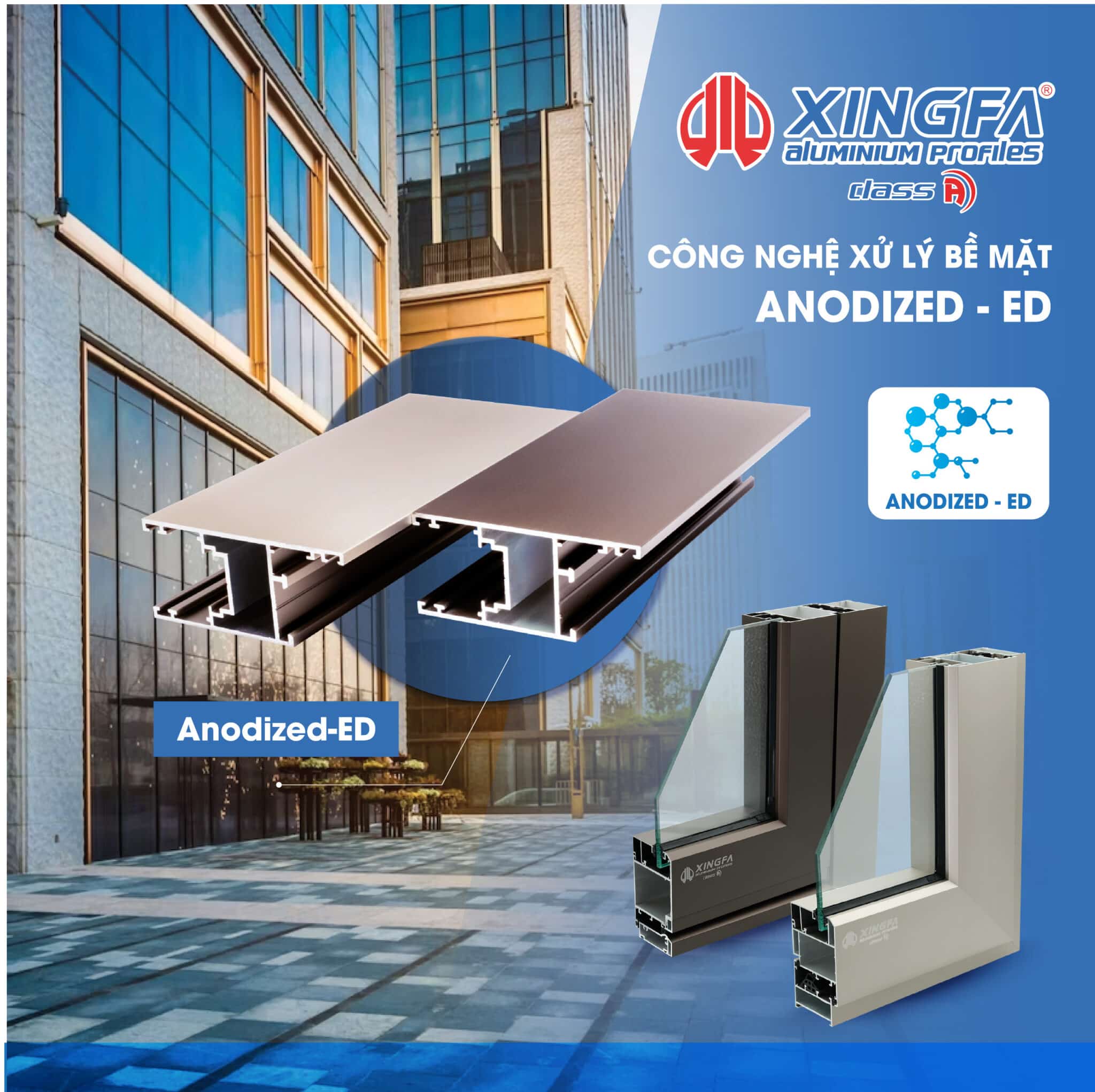 NHÔM XINGFA HỆ CLASS A CÔNG NGHỆ ANODIZED–ED