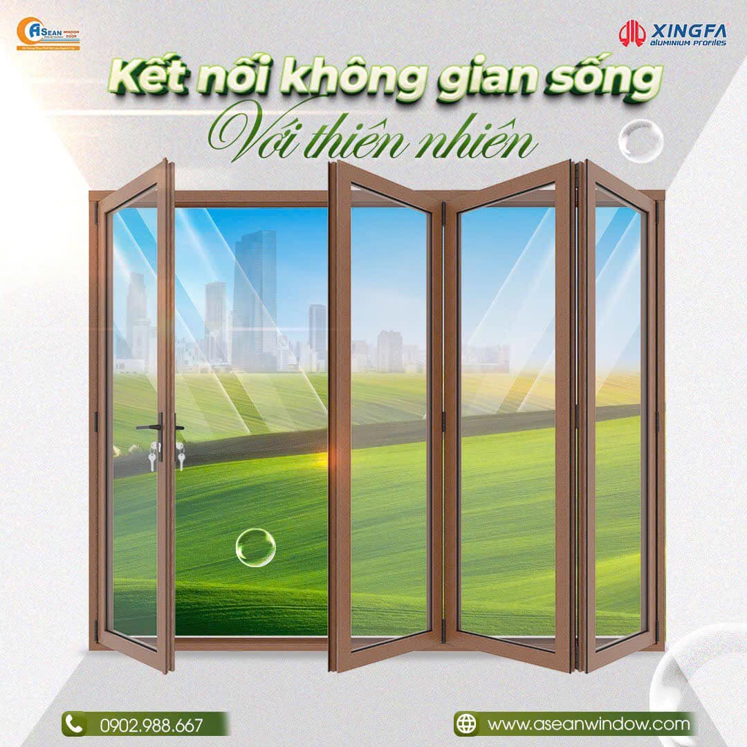 Cửa Đi Xếp Trượt Nhôm Xingfa