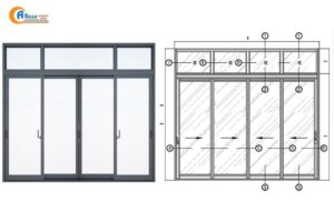 kích thước cửa xingfa 4 cánh